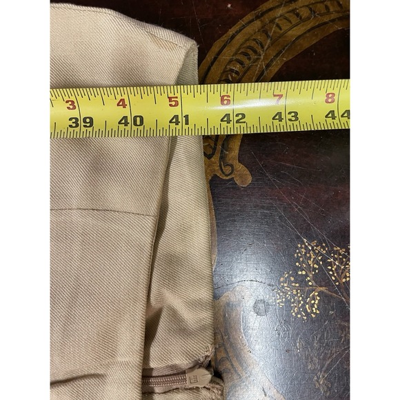VTG Oscar de la Renta Womans Tan Twill Straight Leg Pant Minimalist Old Money 6 - Picture 8 of 12